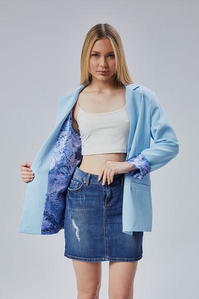 Bolivente Women's Double Breasted Lapel Sleeve Fold Detail Regular Padded Blazer Jacket
