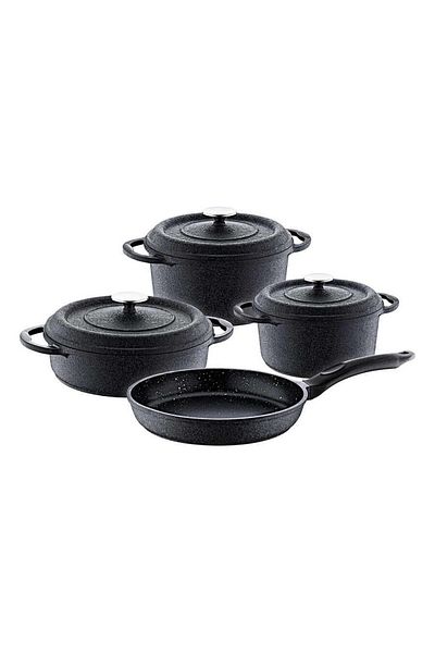 OMS PASLANMAZ Oms Cast Granite 3050 Quartz 7 Piece Cookware Set