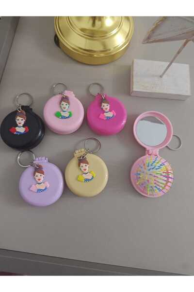 Eva Rose Prenses Figürlü Katlanır Tarak Çanta Tarak Çanta Ayna Çocuk Ayna Tar...