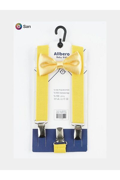 Baby Clime Yellow Kids Bowtie Pants Suspender Set April 23 May 19 October 29 November 10 Show Outfit