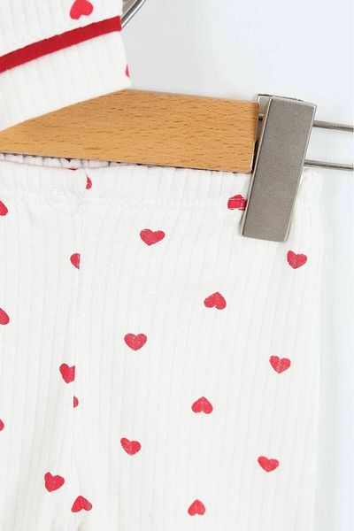 ribana Heart Patterned Button Detail Baby Collar Set