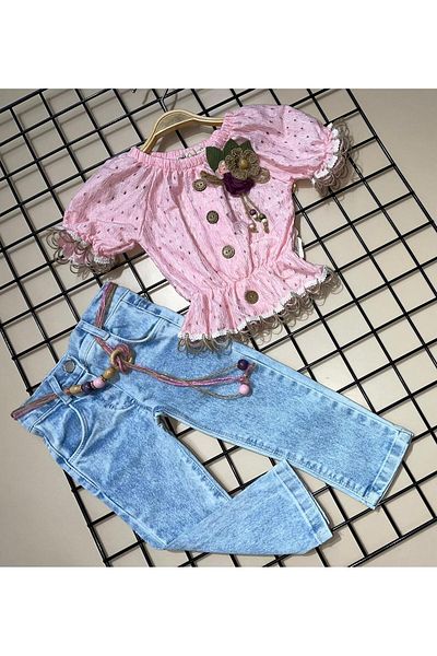 ÖRZİKİDS Summer Girl's Two-Piece Suit 2/5 Years Old