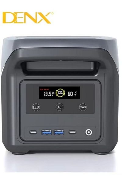 Denx بنك طاقة محمول بقوة 450 واط للسفر، مع أضواء خارجية، وشحن سريع متعدد المنافذ DX423A