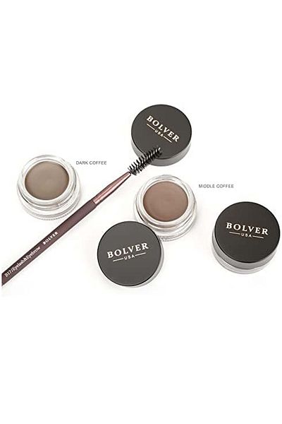Bolver جل حواجب - ميدل كوفي - جل حواجب كريمي مقاوم للماء بتركيبة مرطبة ملونة تدوم طويلا (بني متوسط)