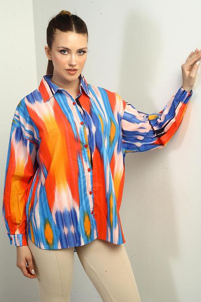 By Saygı Cămașă oversize cu model perie de damă