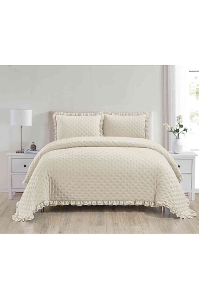 Kunzita Home طقم سها مايكروفايبر مريح كريمي 180×240 سم