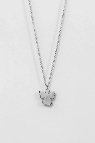 PRVT Gümüş Renk Melek Çelik Kolye