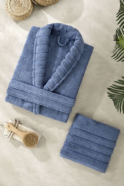 ÇIQRIK HOME Set de halate de lux din bumbac jacquard din 2 piese