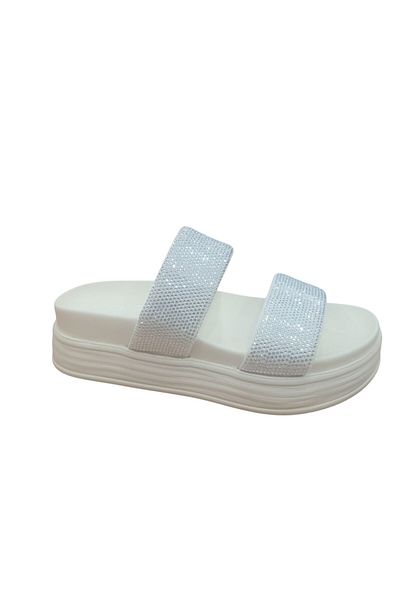 Guja 25Y416 Gray Women's Stone Detail Thick Sole Slippers