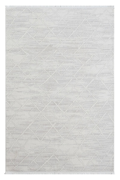 SEYRAN HALI Seyran Asya Koleksiyonu %100 Akrilik Kalın Saçaklı Halı 522 Gri