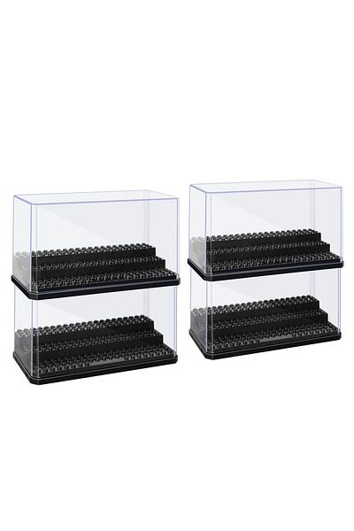 Choice 4pcs Acrylic Minifigures Display Case, Stackable and Dustproof Building Block Display Box for Lego A