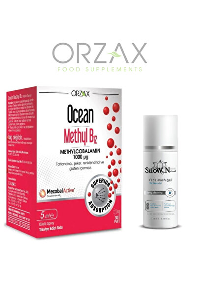 Ocean Sprey Formunda Methyl B12 Vitamini 1000 mg (Metilkobalamin) 5 ml + 100ml Yüz Temizleme Jeli Hediyeli
