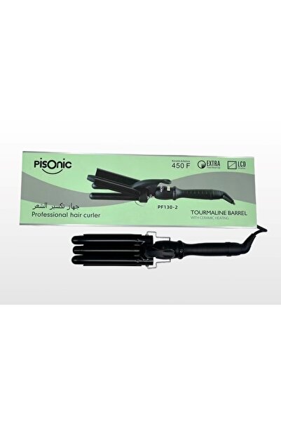 pisonic جهاز تكسير الشعر بيسونيك بثلاث اسطوانات مقاس 22 اسود