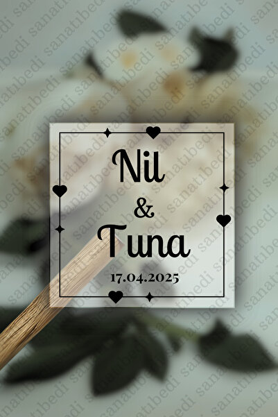 sanatıbedi Şeffaf Kişiye Özel Kına-nişan-söz-nikah-düğün- Bebek Etiketi- Stic...