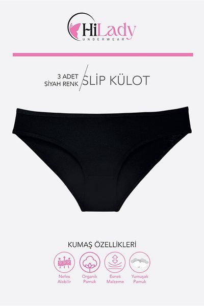Hilady 3-piece bikini Black women's panties