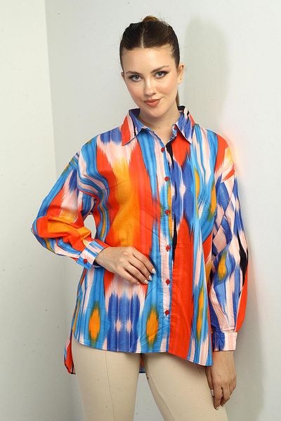By Saygı Cămașă oversize cu model perie de damă