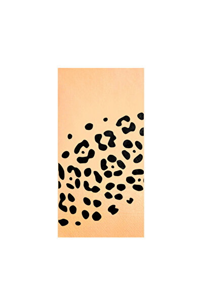 Story مناديل ورقية سوداء بنمط حفلات السفاري بتصميم الفهد مقاس 33x33 سم، 16 قط...