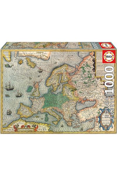 Educa Puzzle Educa 1000 Piece Map of Europe Cardboard Puzzle/ Jigsaw Puzzle - Map of Europe - 19624