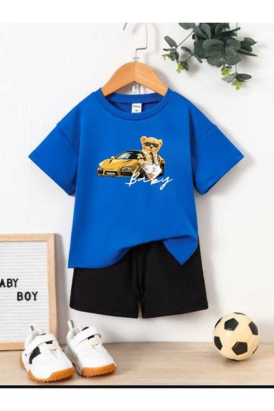DOCE ELEGANTE Costum pentru copii de vară cu imprimeu HAPPY BABY