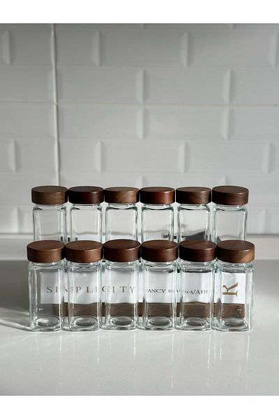 Zülba Home 12-Piece Acacia Spice Set with Lid