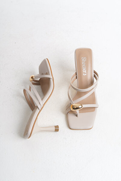 Redoxy Women's Special Design Thin Cross Strap Thin Heeled Evening Dress Slippers with Accessories