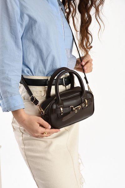 NWR BAGS Geantă de umăr și crossbody maro pentru femei Dimensiune 14x22