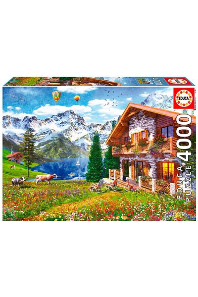Educa Puzzle Educa 4000 Piece Chalet in the Alps Puzzle - 19568 - Chalet in the Alps