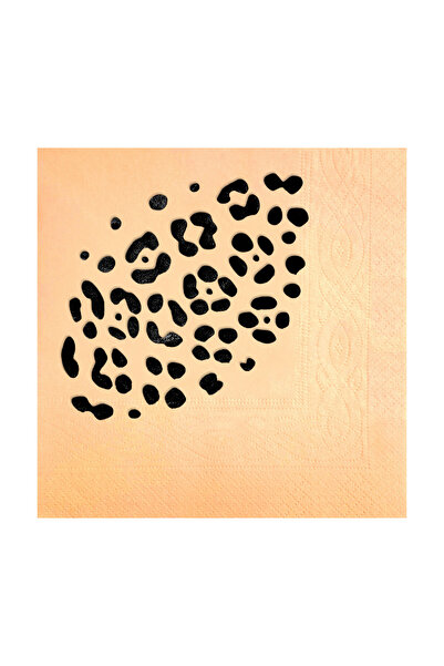 Story مناديل ورقية سوداء بنمط سفاري الفهد مقاس 33x33 سم، عبوة من 16 منديل ورق...