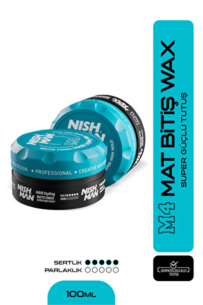 NISHMAN Saç Şekillendirici Mat Wax M4 / Karma Saç Tiplerine Yönelik 100 ml