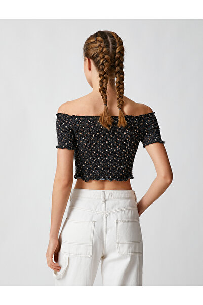 Koton Crop tričko s krátkým rukávem mimo rameno