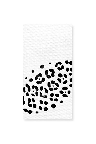 Story 40x40 سم نمط الفهد الأسود 1/8 أضعاف منديل ورقي أبيض