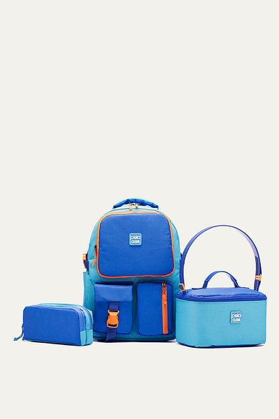 By Hakan Hkn 9013 Set de 3 rucsac pentru școală primară ghiozdan cu mai multe compartimente spate ortopedic albastru