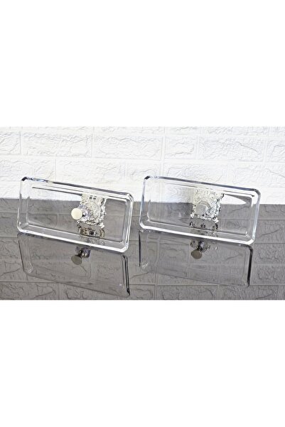 atabey home 2-Piece Pasabahce Cast Silver Legs 29 cm Baton Presentation & Service Plate