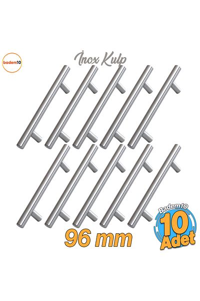 Badem10 Neted 96 mm (10 buc.) Inox Metal Bucătărie Mobilier Sertar Dulap Ușă Dulap Mâner Mâner