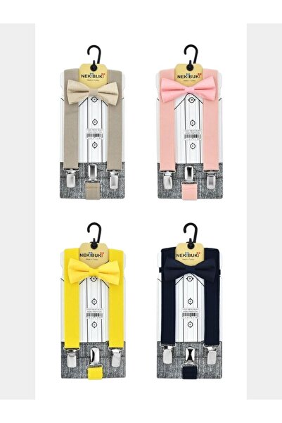 bebek_iklimi 23 Nisan Gösteri ve Kutlama İçin Turuncu Renk Çocuk Askı ve Papyon Seti