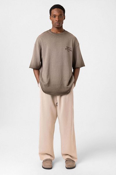 Vamos Πλεκτά Oversize - T-Shirt και Καφέ