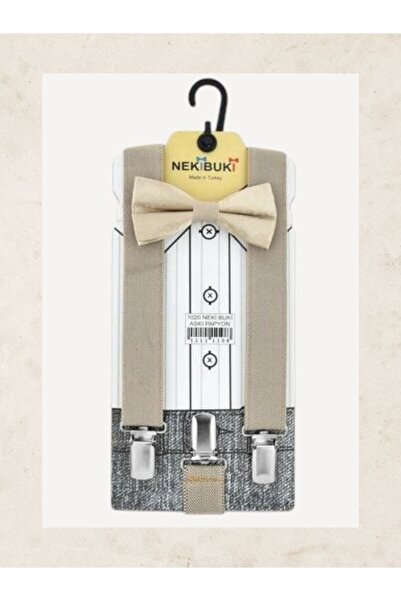 Baby Clime Çocuk Bayramlık Kahverengi Papyon ve Pantolon Askısı Takımı 1-9 Yaş