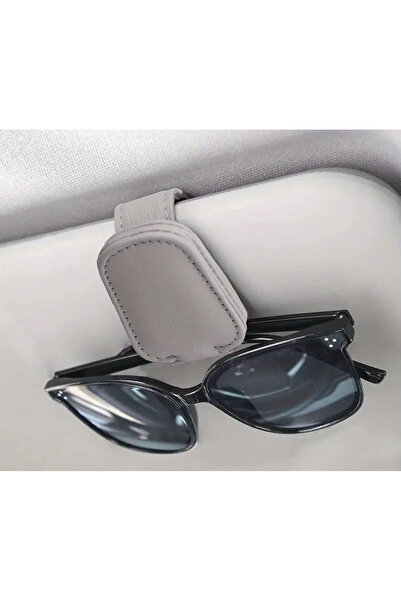 So Iconic Suport pentru ochelari în mașină 1 bucată gri - cu clemă din piele ...