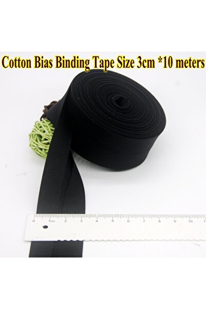 Choice 3 سم × 10 أمتار 1 شريط ربط تحيز قطني أسود 3 سم 10 متر 30 مم × 10 متر، ...