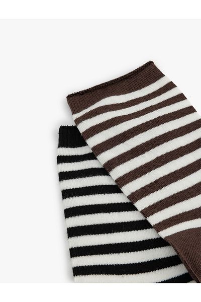Koton Set of 2 Striped Multicolored Socks
