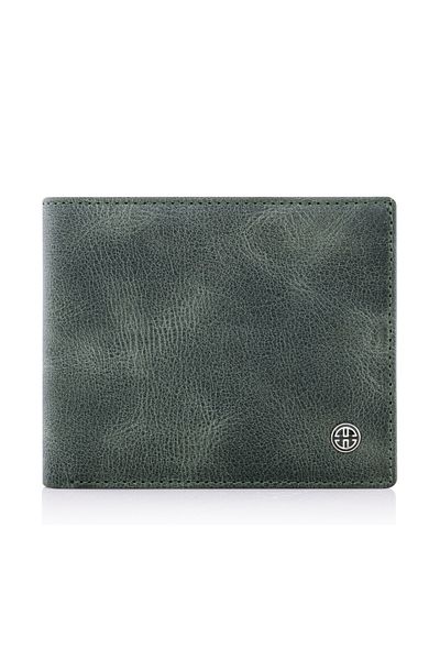 Trusador Treviso Classic Green Coin Pocket Genuine Leather Men's Wallet with Rfid Protection Gift