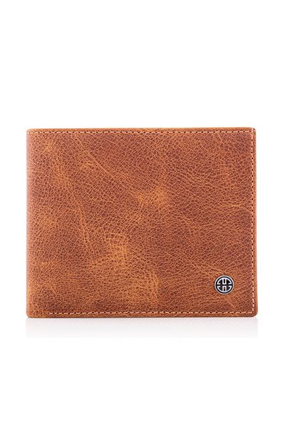 Trusador Treviso Classic Tan Coin Pocket Genuine Leather Men's Wallet with Rfid Protection Gift