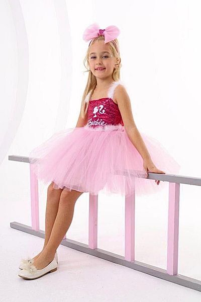 DeKuBaby Two Piece Sequined Tiered Tulle Princess Ball Gown-Party Costume for Girls