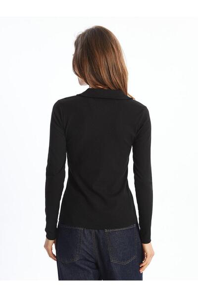 LC Waikiki LCWAIKIKI Classic Polo Yaka Düz Uzun Kollu Kadın Body
