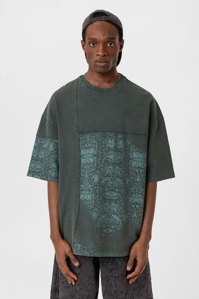 Vamos Πλενόμενο μπλουζάκι oversized με λαιμόκοψη