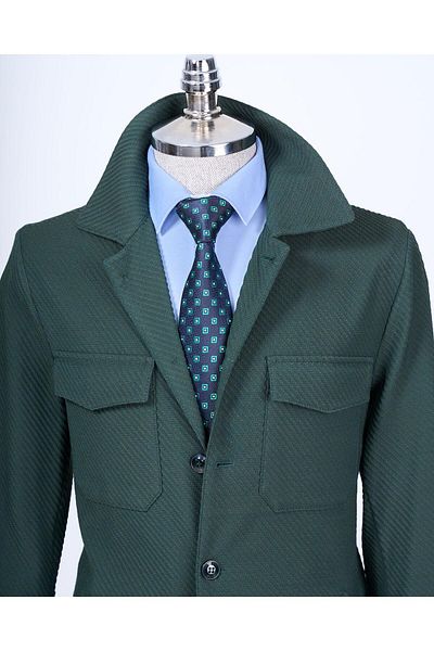TerziAdemAltun Jachetă sport sezonieră pentru bărbați în stil italian slim fit verde T13091