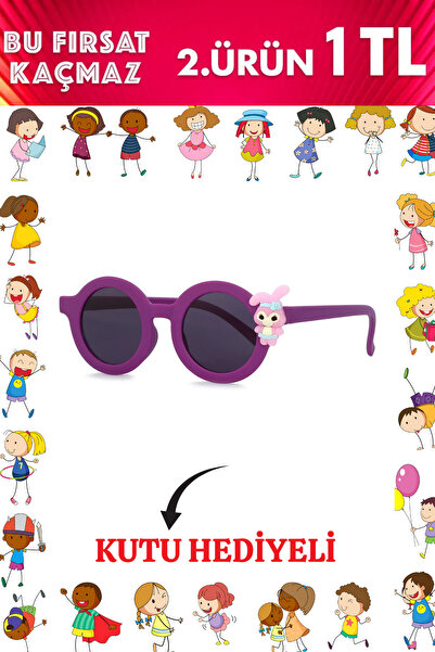 Zzla 2. Ürün 1 Tl Uv400 Korumalı Çocuk Güneş Gözlüğü Renkli Kutu Hediye