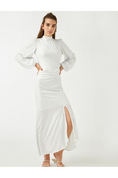 Koton Slit Dress Long Sleeve