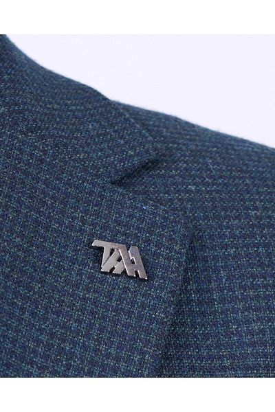 TerziAdemAltun Jachetă unică pentru bărbați, slim fit, în stil italian, cu guler mono, verde T13533