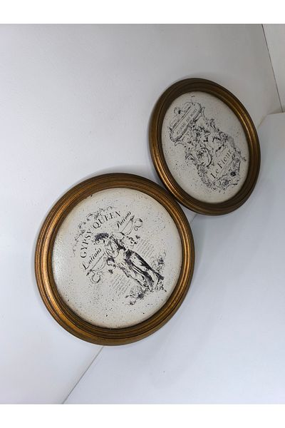 IremTasarimAtolyesi 2-Piece Wooden Panel Wall Decoration Products - Hand Painted